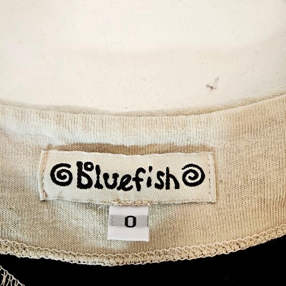 Blue Fish Crop Front Tie Triangle Lagenlook Vest - Picture 3 of 6